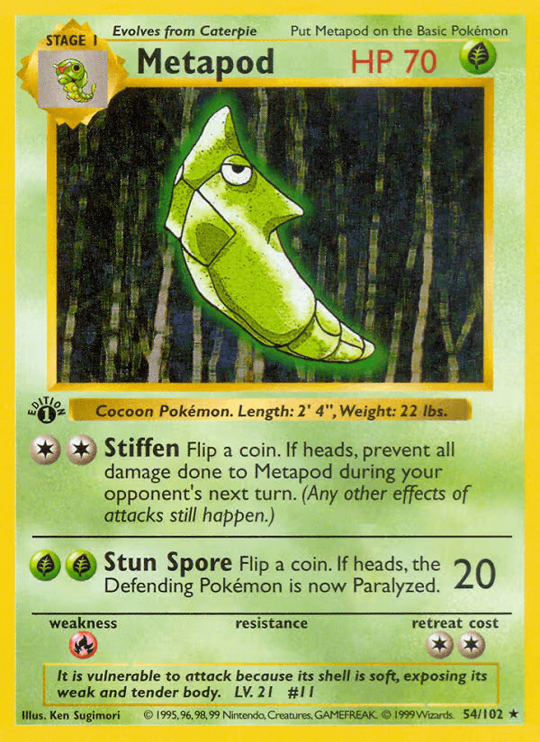 Metapod Base Set card